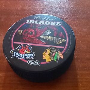 Rockford Icehogs hockey puck